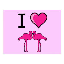 I Love Flamingos Postcard
