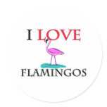 I Love Flamingos Sticker