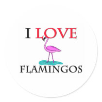 I Love Flamingos Sticker