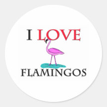 I Love Flamingos Sticker