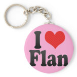 I Love Flan Key Chain