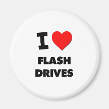 I Love Flash Drives Fridge Magnet