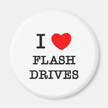 I Love Flash Drives Fridge Magnets