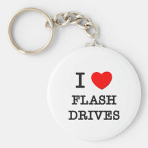 I Love Flash Drives Key Chain