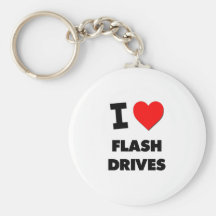 I Love Flash Drives Key Chain