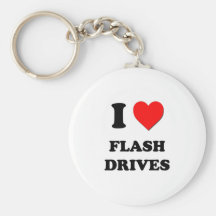 I Love Flash Drives Keychains