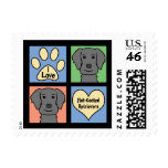 I Love Flat-Coated Retrievers postage