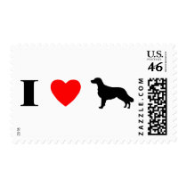 I Love Flat Coated Retrievers Stamp