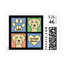 I Love Flat-Coated Retrievers Postage Stamps