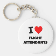 I Love Flight Attendants Key Chain