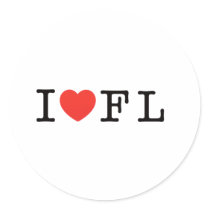 I LOVE FLORIDA ROUND STICKERS