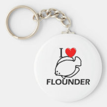 I Love Flounder Key Chain