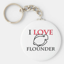 I Love Flounder Key Chains