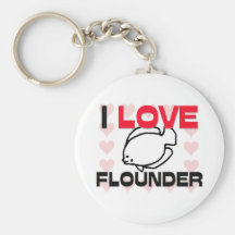 I Love Flounder Keychains