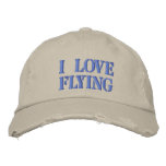 I LOVE FLYING EMBROIDERED BASEBALL CAP