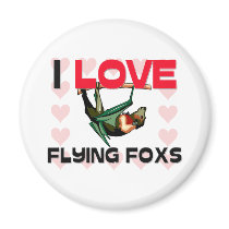 I Love Flying Foxs magnets by AnimalShirts I Love Flying Foxs magnets