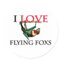 I Love Flying Foxs stickers by tshirtshirts I Love Flying Foxs stickers