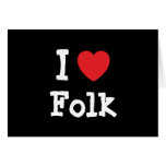 I love Folk heart custom personalized Card