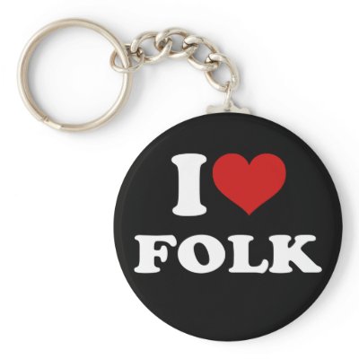 I Love Folk keychains