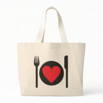 i love food canvas bags