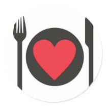 i love food round stickers
