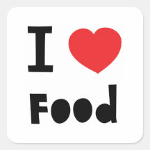 I love food square sticker