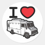 I Love Food Trucks! Round Sticker