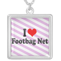 I love Footbag Net Necklace