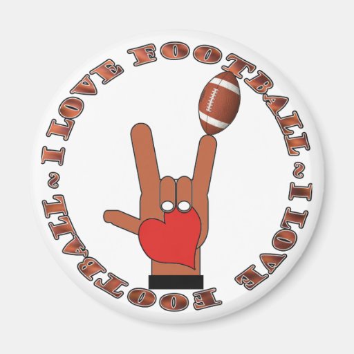 I Love Football ASL SIGN 2 Inch Round Zazzle