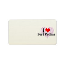 I Love Fort Collins, United States Address Label