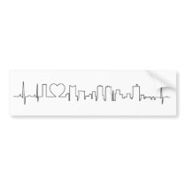I love Fort Worth in an extraordinary ecg style Bumper Stickers