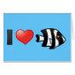 I Love Four Stripe Damselfish Greeting Card