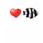 I Love Four Stripe Damselfish Ladies Basic T-Shirt