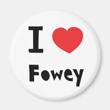 I love Fowey Refrigerator Magnet