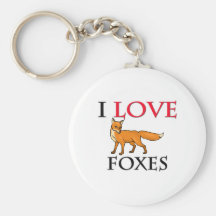 I Love Foxes Key Chain
