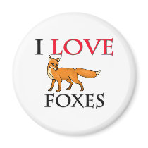 I Love Foxes Refrigerator Magnet
