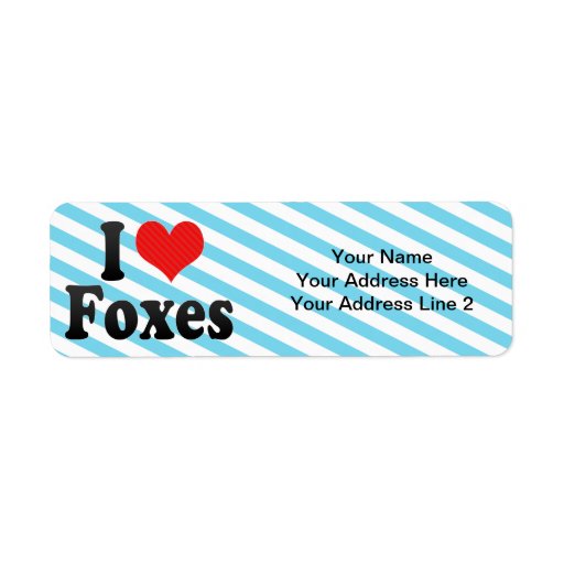 I Love Foxes Return Address Label