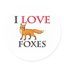 I Love Foxes Stickers