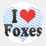 I Love Foxes Stickers