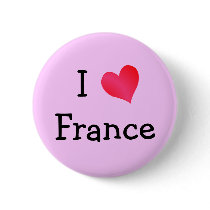 I Love France buttons