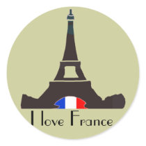 I love France Sticker stickers