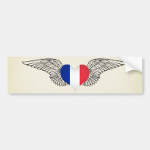 I Love France -wings Bumper Sticker