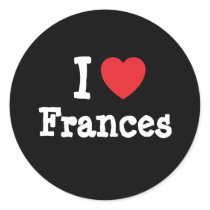 I love Frances heart custom personalized stickers