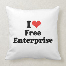 I LOVE FREE ENTERPRISE - .png Throw Pillows