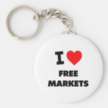 I Love Free Markets Keychains