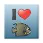 I Love French Angelfish Square Magnet