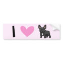 I Love French Bulldogs bumpersticker