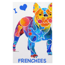 I Love French Bulldogs Custom Stationery