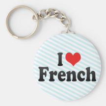 I Love French Key Chains