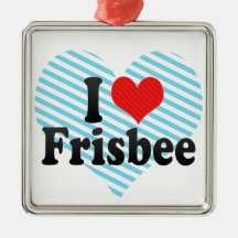 I Love Frisbee Ornament